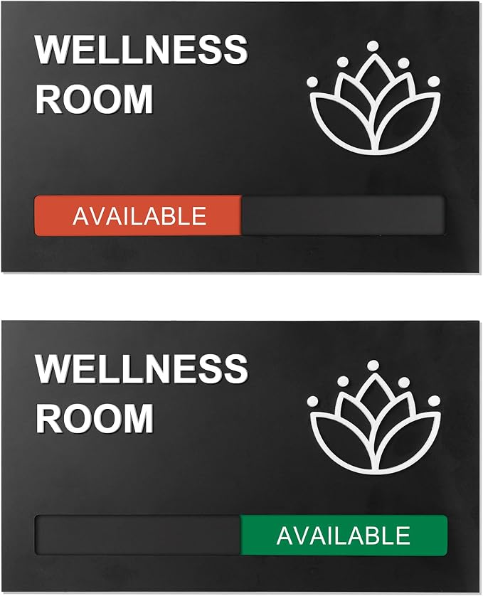 Wellness Room Office Sign, Do Not Disturb Privacy Slide Door Sign, In Use And by Noah+Baby