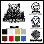 Custom Bear Metal Sign, Custom Bear Metal Wall Art Decor, Personalized Last - Image 4