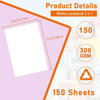 Guakicae 150 Sheets White Cardstock 5 x 7 Certificate Paper, 300gsm/110lb - Image 2