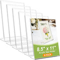 SVOPY 6 Pack Acrylic Sign Stand Holders, 8.5 x 11 Clear Plastic L Shape Table by SVOPY