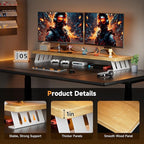 NestNeat Dual Monitor Stand Riser, 39 Inch Large Wood Monitor Stands - Image 2