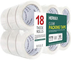 HERKKA Clear Packing Tape, 18 Rolls Heavy Duty Packaging Tape by HERKKA