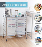 LDAILY 12 Drawer Rolling Storage Cart, Craft Cart Organizer on Wheels w/Metal - Image 4