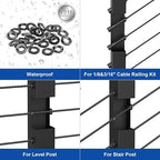 BLIKA 20Pack Black Cable Railing Adhesive Sleeves - Image 8