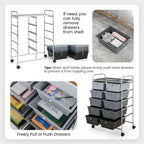 GLACER 10 Drawer Rolling Cart, Storage Cart - Image 4