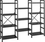 SUPERJARE Triple 4 Tier Bookshelf, Bookcase by SUPERJARE