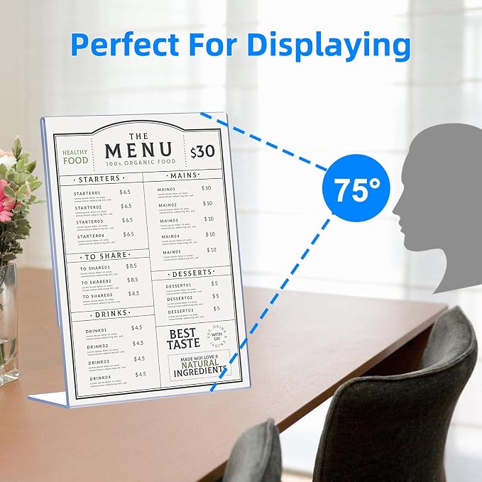 6 Pack Slanted Back Acrylic Sign Holders 5x7 - Image 6
