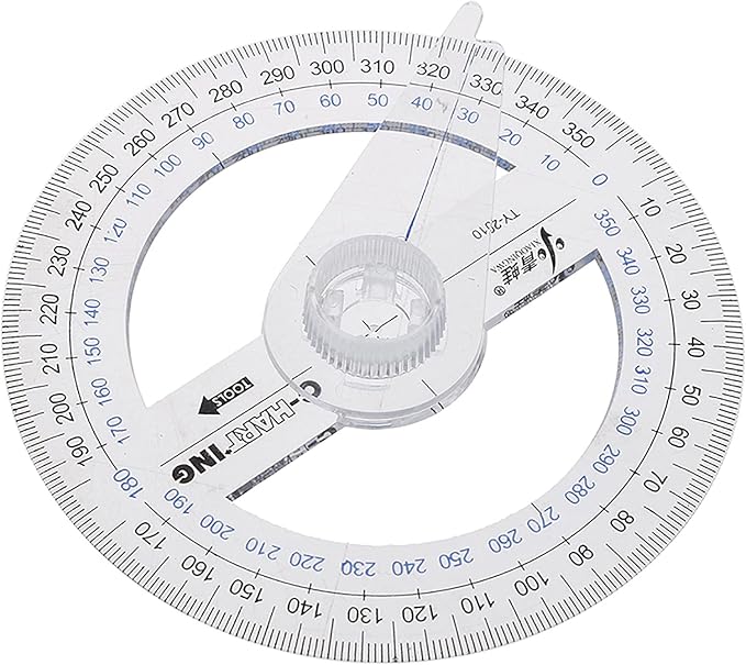 360° Protractor Pack of 5 Protactors Plastic Protractor Math Protractors Clear - Image 3