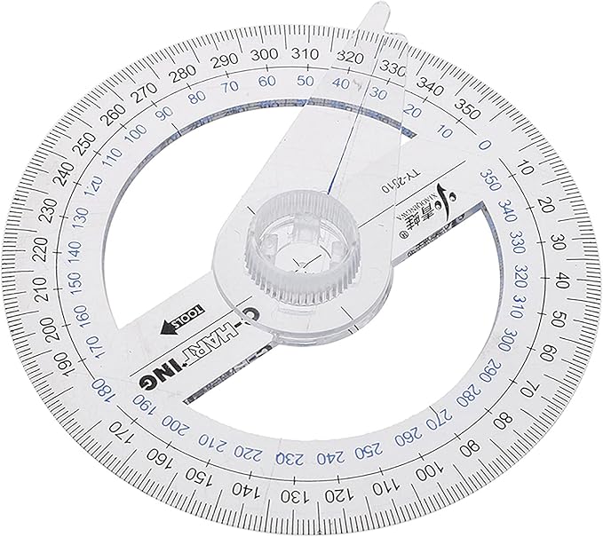 360° Protractor Pack of 2 Protactors Plastic Protractor Math Protractors Clear - Image 3