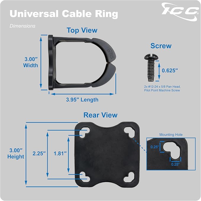 ICC 3” Plastic Cable Management Ring, Vertical/Horizontal, Rack or Wall Mount - Image 9