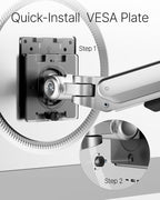 monTEK Deluxe Monitor Arm with USB A/C up to 40 Inch Holds 26.4 lbs Curved - Image 7