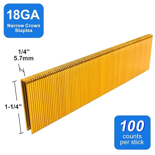 SimCos 18 Gauge 1/4" Narrow Crown Staples, Galvanized Upholstery Staples - Image 2