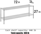 Regal Altair 18" Deep x 72" Wide x 27" Height Wire Shelving Kit | 2-Tier | NSF - Image 3