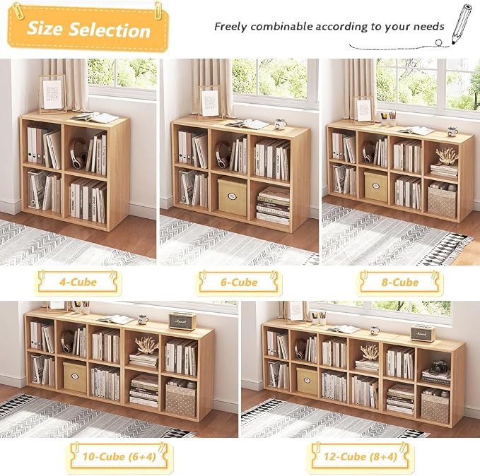 NELYE 8 Cube Organizer Bookcase - Image 6