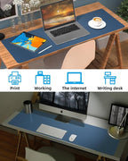 Leather Desk Pad Protector, Large Desk Mat, Mouse Pad, Non-Slip PU Leather Desk - Image 6