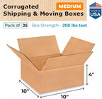 Medium Moving & Shipping Boxes 10"L x 10"W x 4"H - Image 2
