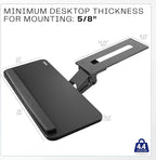 VIVO Adjustable Computer Keyboard & Mouse Platform Tray Ergonomic Under Table - Image 5