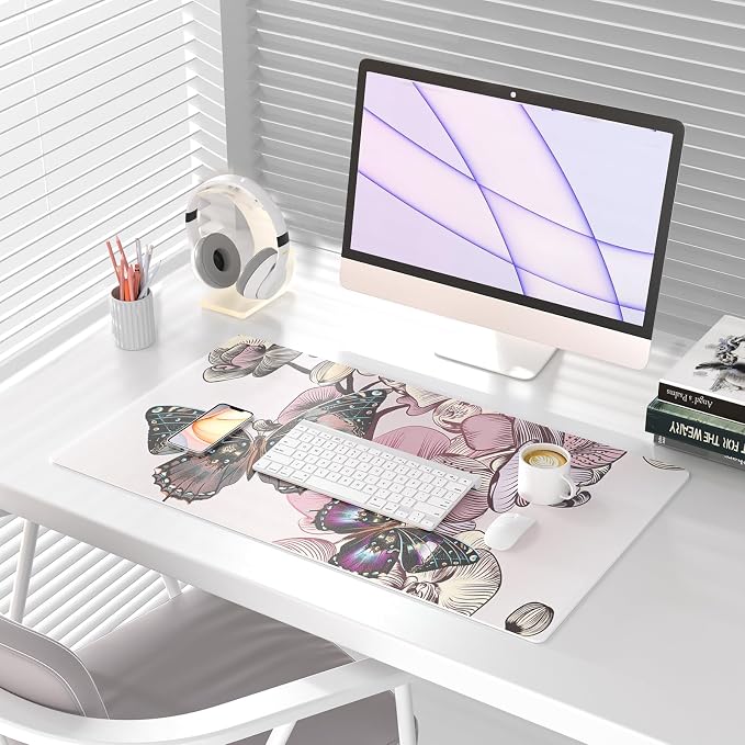 QIYI Large Mouse Pad, PU Leather Desk Blotter Protector, Waterproof Computer - Image 2