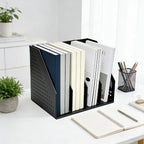 SAYEEC Collapsible Magazine Holder Plastic Desktop 4 Compartment File Rack - Image 7