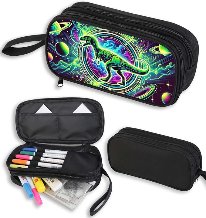 AnySmic Dinosaur Pencil Case for Boys and Girls, Dino Pencil Pouch for Kids by AnySmic