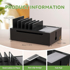 Pezin & Hulin Bamboo Charging Station, Electronic Devices Organizer - Image 4