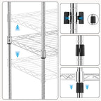 M MZG 1000 lbs 4Tier Shelf Metal Storage Shelves Wire Rack Closet Organizers - Image 4