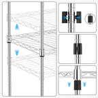 M MZG 1000 lbs 4Tier Shelf Metal Storage Shelves Wire Rack Closet Organizers - Image 4