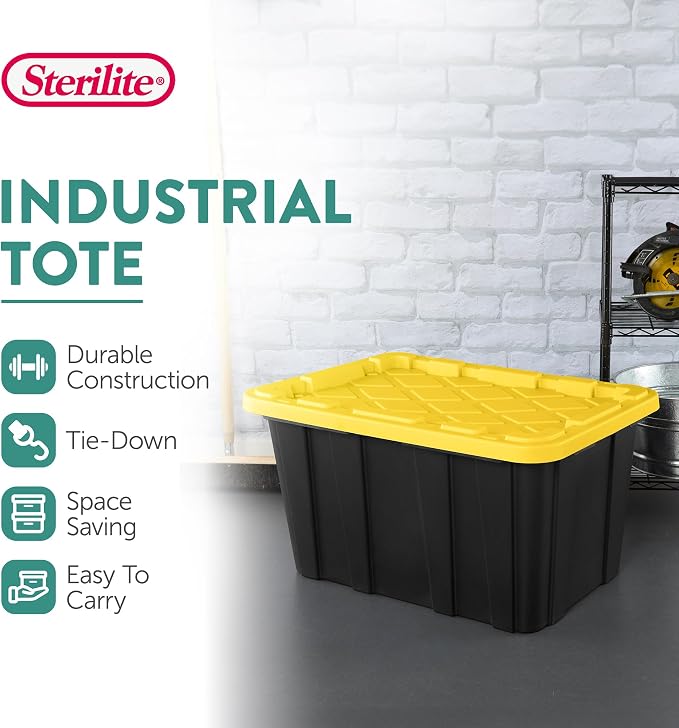 Sterilite 6-Pack Industrial Tote, Plastic Storage Container Bins - Image 3