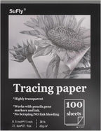Tracing Paper 8.5x11 inch, 100 Sheets Transparent Vellum Paper by SuFlyDirect