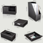 KINGFOM 5 PCS/SET Pu Leather Desk Organizer File Holder Accessories, Magazine - Image 3