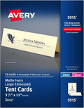 Avery Printable Tent Cards, 3.5" x 11", Ivory by Avery