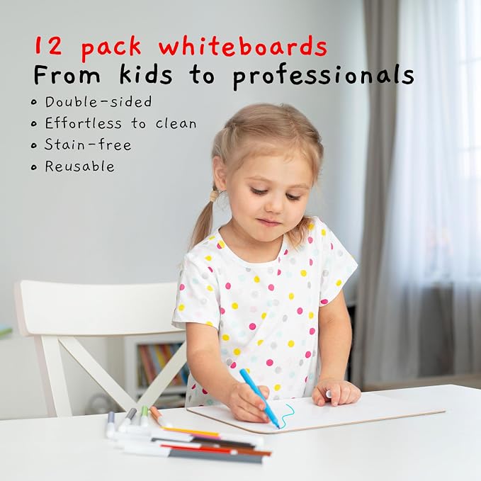 Board Geeks Bigtime 12 Pack 9x12 Classroom Whiteboards - Image 2