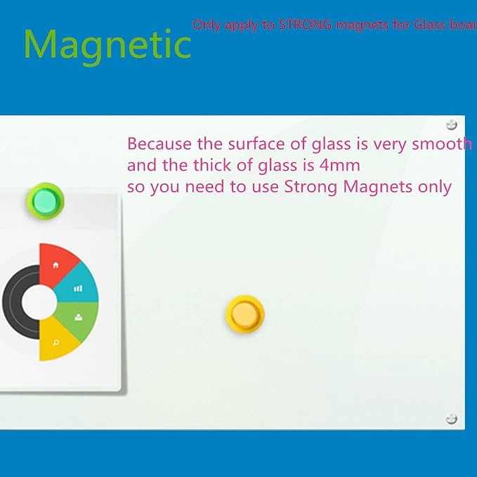 Magnetic Glass Writeboard 48"X36" Premium Tempered Dry Erase Boards Wall - Image 3