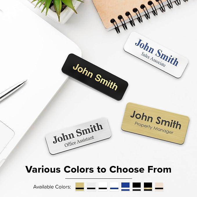 Name Tag, Magnetic Black and White Name Tags, Personalized Name Tags, 1x3 Inches - Image 7