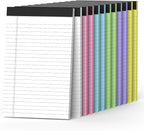 12 Pack Colored Note Pads 5" x 8" Legal Pads College Ruled Lined Paper by Nichela