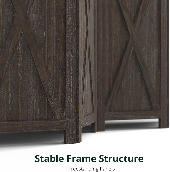 Cozy Castle Wood Room Divider, 8 Panels Folding Privacy Screen, 66.9'' Wall - Image 7