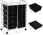 HAPPYGRILL 15-Drawer Rolling Cart, Storage Carts - Image 9