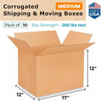 Medium Shipping & Moving Boxes 17x12x12 inches - Image 2