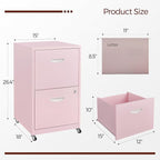 Kubohogar 2 Drawer Mobile File Cabinet - Image 3