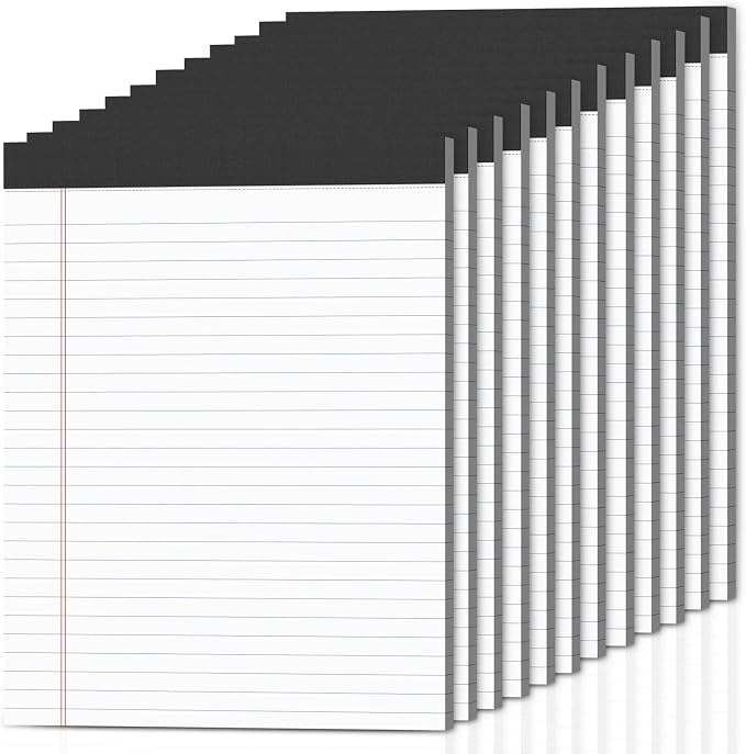 12-Pack Legal Pads 8.5"x11" Wide Ruled Note Pads by Nichela