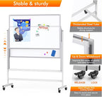 maxtek Dry Erase Whiteboard Height Adjustable, Easel Stand Rolling White Board - Image 7
