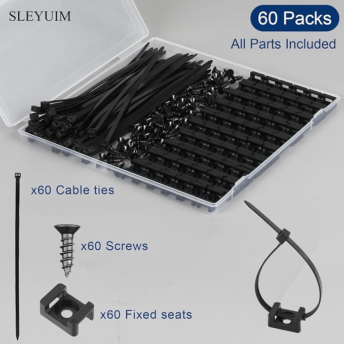 SLEYUIM Premium Cable Zip Tie Mounts Kit - Image 4