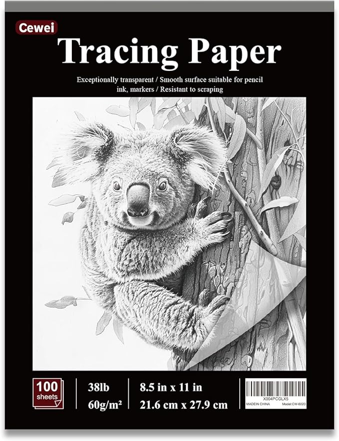 Tracing Paper for Drawing, 8.5”x11 Trace Paper, 100 Sheets Translucent Vellum by Unknown