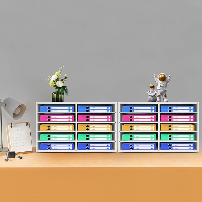 SNWJIAYIN 2Pcs 10 Slot Paper Storage Cabinets, Desktop File Organizer - Image 4