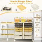 LDAILY 12 Drawer Rolling Storage Cart, Craft Cart Organizer on Wheels w/Metal - Image 4