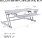 Rocelco 37.5" Height Adjustable Standing Desk Converter - Image 3