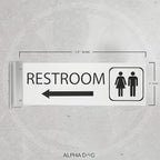 ALPHA DOG SIGNS Corridor Projecting Hallway Bathroom Sign, Left Arrow, - Image 2