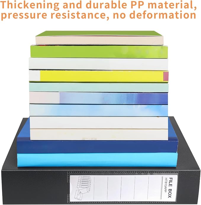 HUA JIE 2 Pack A4 Storage File Boxes Archives Case, 65mm Spine, Box File - Image 7