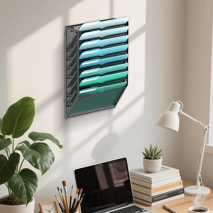 SUPEASY 8-Tier Wall File Organizer, Hanging Wall Files - Image 6