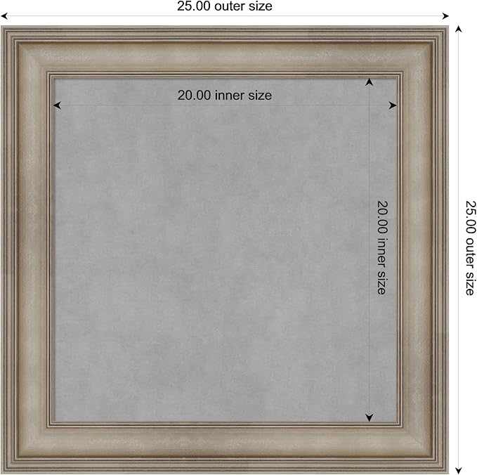 Amanti Art Silver Framed Magnetic Board 25x25 Medium Vision Board - Image 3